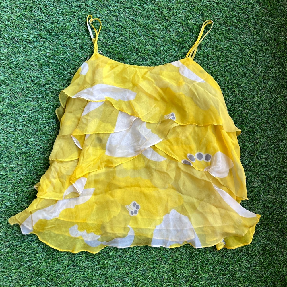 Yellow and White Layered Camisole Top
